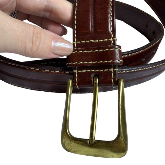 Cole Haan Brown Leather Channel Detailing Belt – Size 42 – EUC - Picture 4 of 12